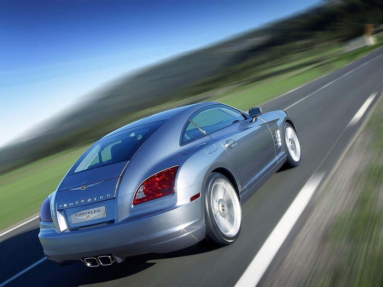 Chrysler Crossfire, silver, winding road, HD Desktop Wallpaper