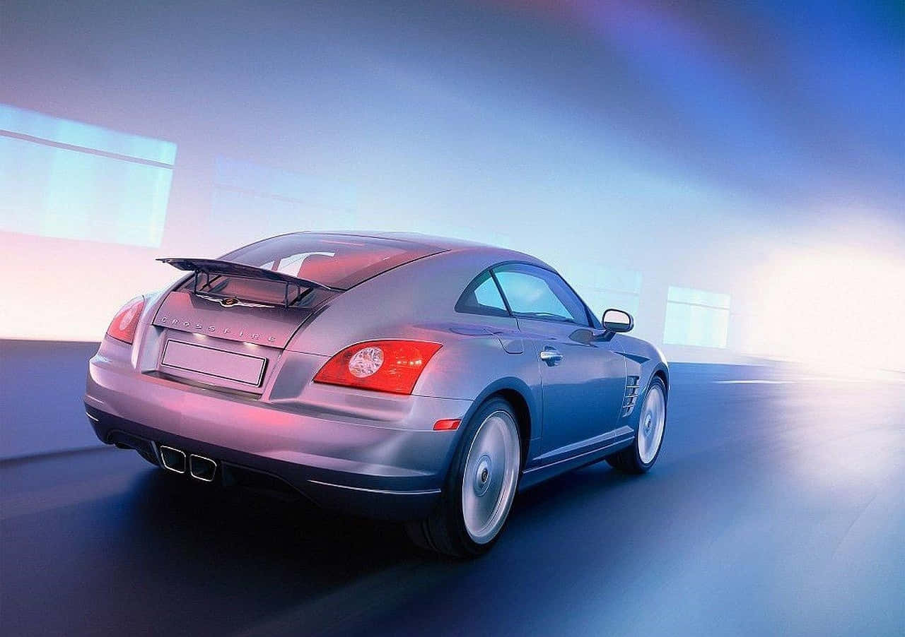 Chrysler Crossfire, red taillights, futuristic blue-lit tunnel, HD Desktop Wallpaper