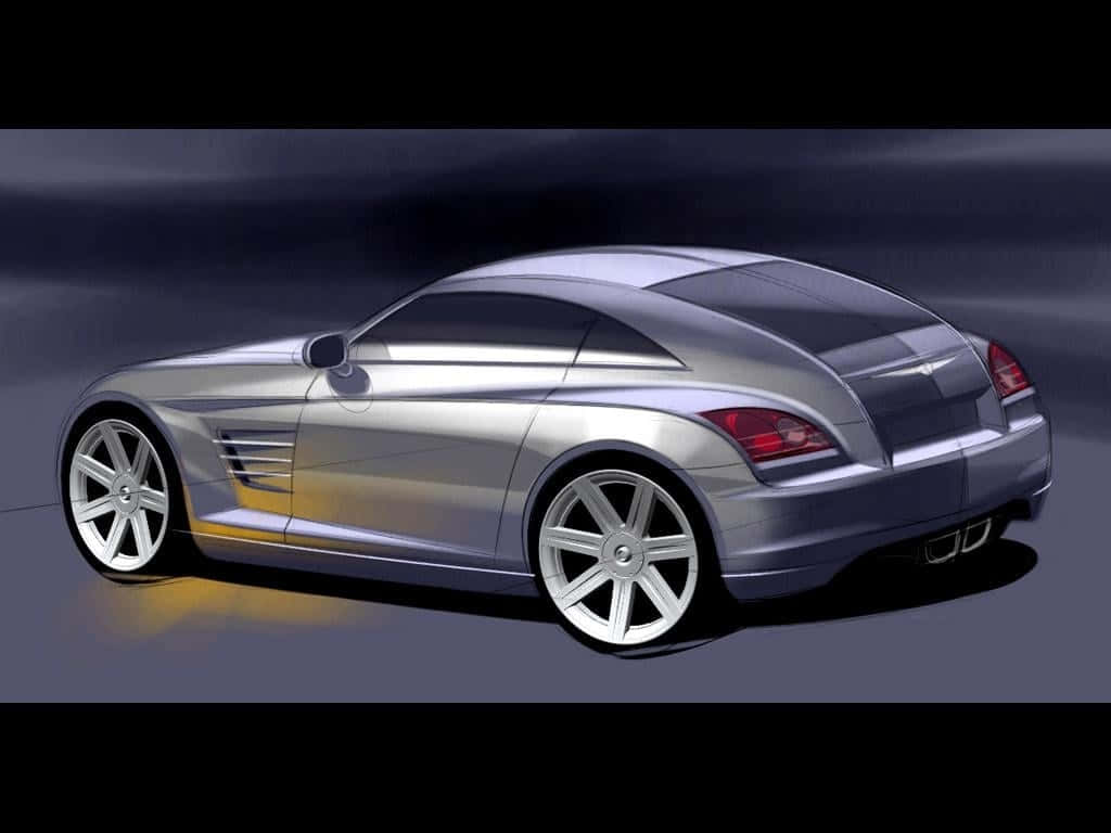 Chrysler Crossfire, silver, glowing underglow lights, SD Desktop Wallpaper