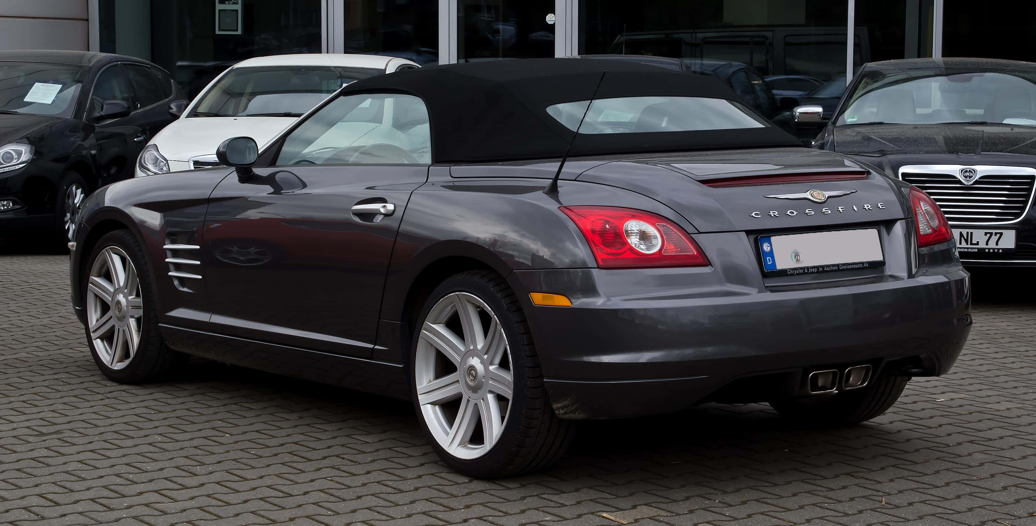 Chrysler Crossfire, dark gray, convertible, 2K Desktop Wallpaper