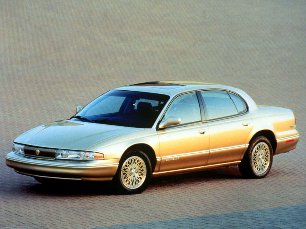 Chrysler LHS, gold sedan, intricate wheel rims, SD Desktop Wallpaper