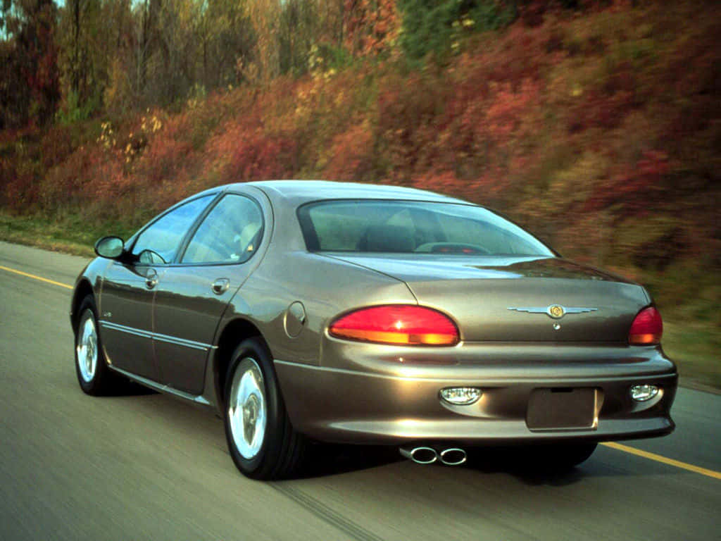 Chrysler LHS, bronze, winding road, SD Desktop Wallpaper