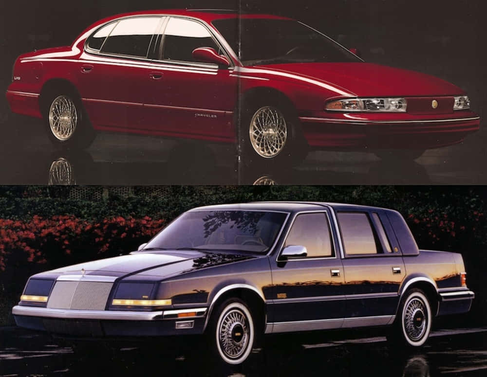 Chrysler LHS, glossy red, dark blue luxury sedan, SD Desktop Wallpaper