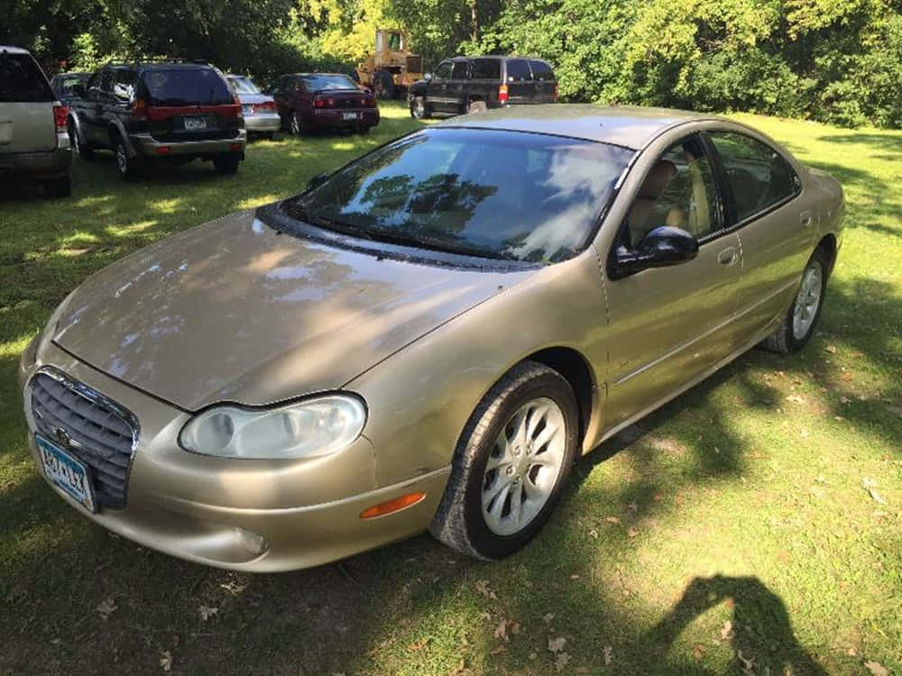 Chrysler LHS, gold sedan, bright sunlight, SD Desktop Wallpaper