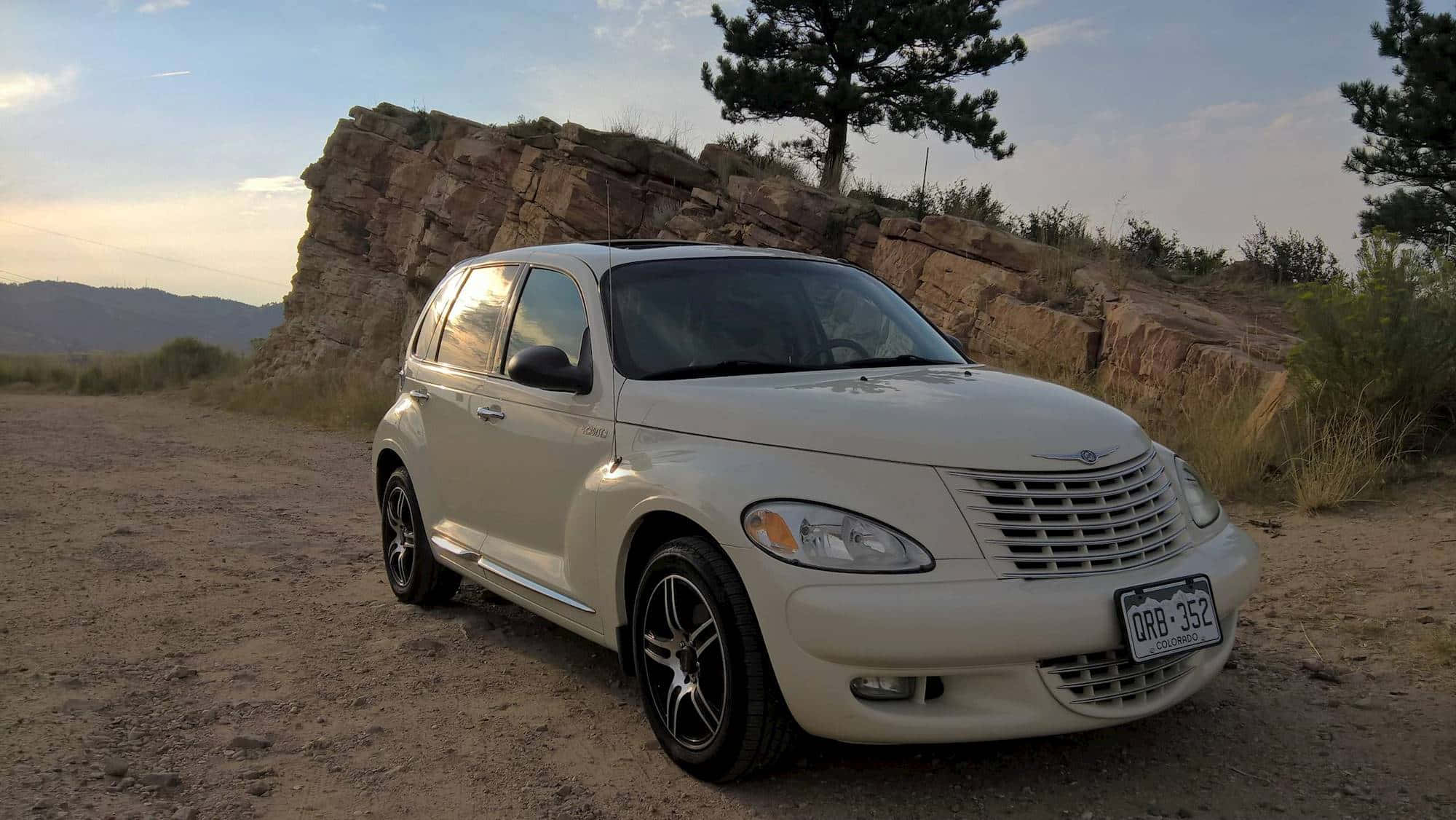 Chrysler Pt Cruiser, 2000, dusty trail, Full HD Desktop Wallpaper