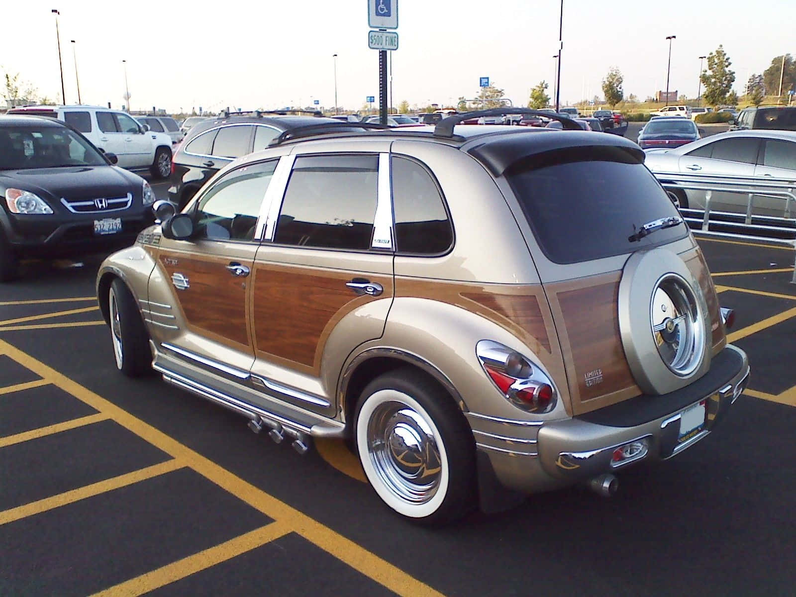 Chrysler PT Cruiser, gold, wood-paneled, HD Desktop Wallpaper