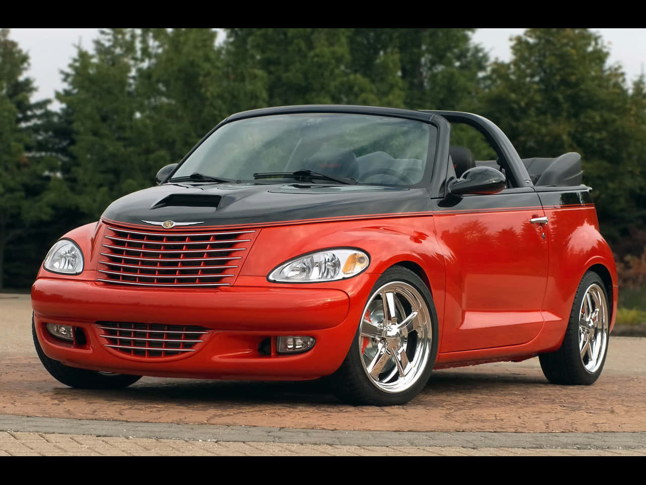 Chrysler PT Cruiser, red, black roof, HD Desktop Wallpaper