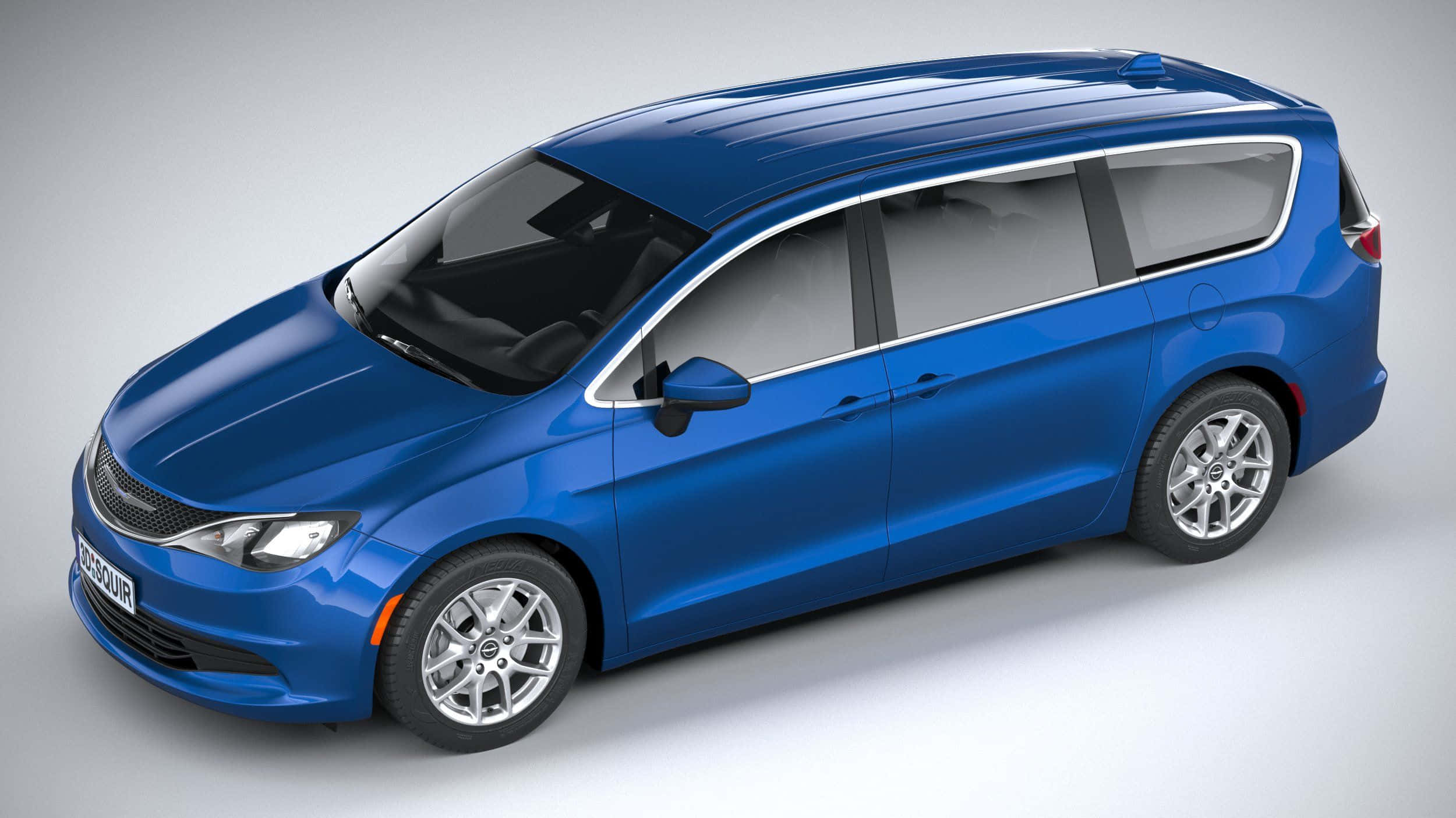 Chrysler Voyager, sleek blue minivan, silver trim, Full HD Desktop Wallpaper