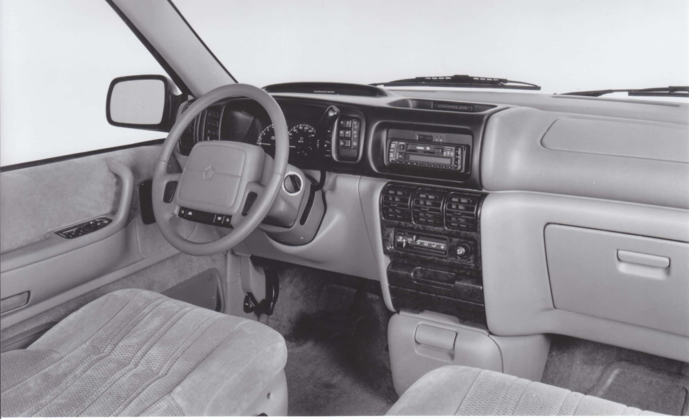 Chrysler Voyager, beige upholstery, retro dashboard controls, Full HD Desktop Wallpaper