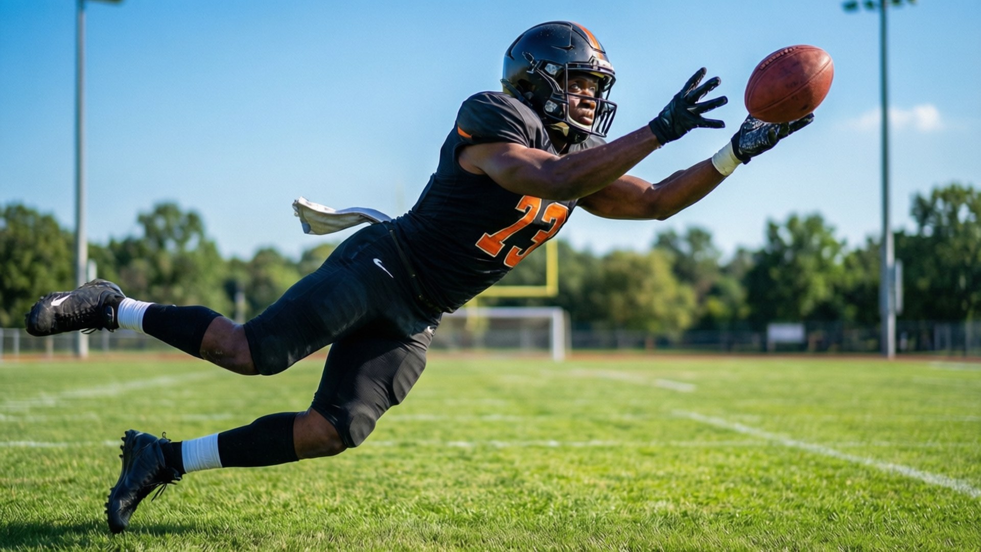 Chuba Hubbard, one handed grab, receiving skills, Full HD Desktop Wallpaper