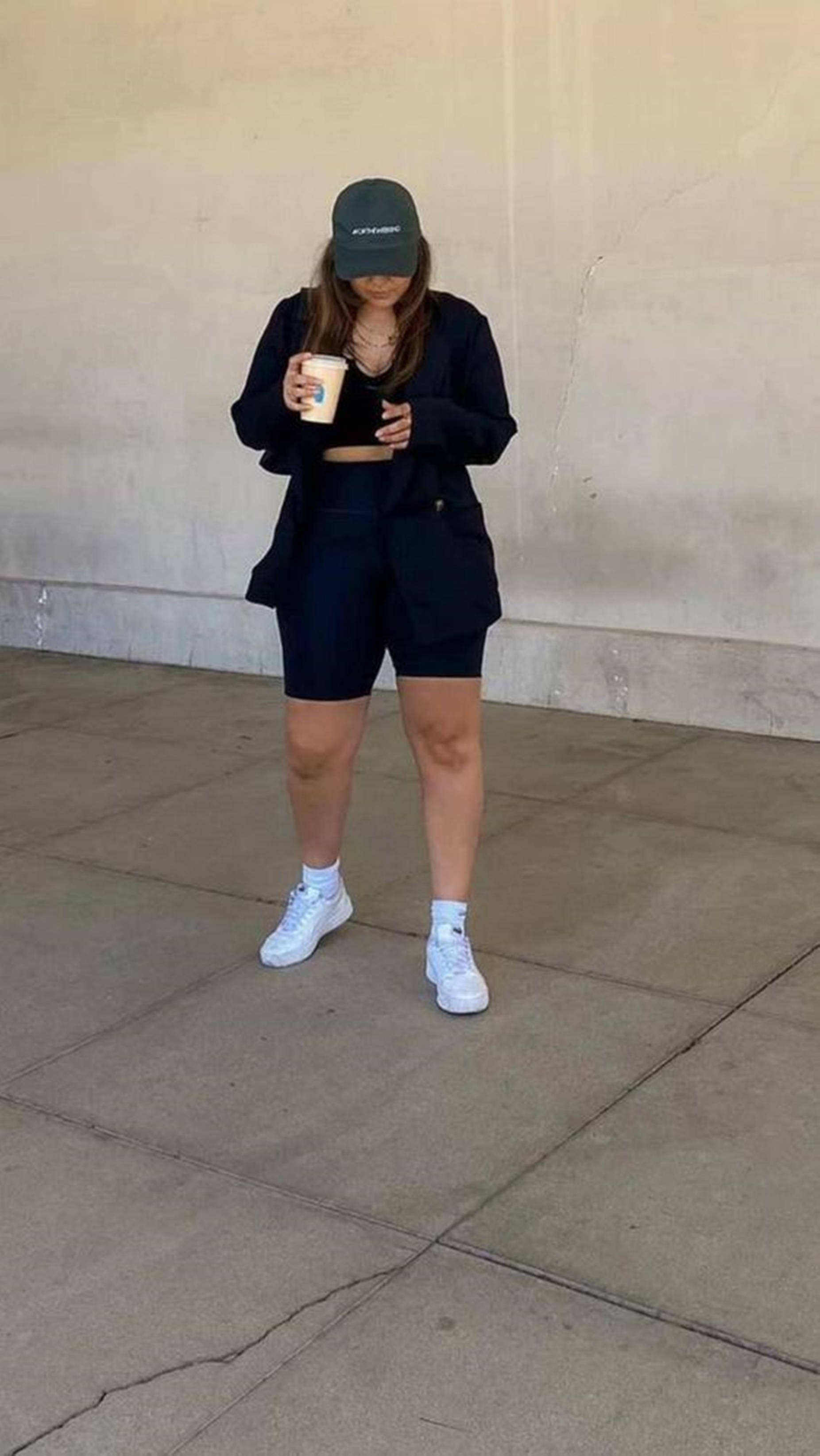 chubby teen, white sneakers, navy blazer shorts outfit, 2K Phone Wallpaper