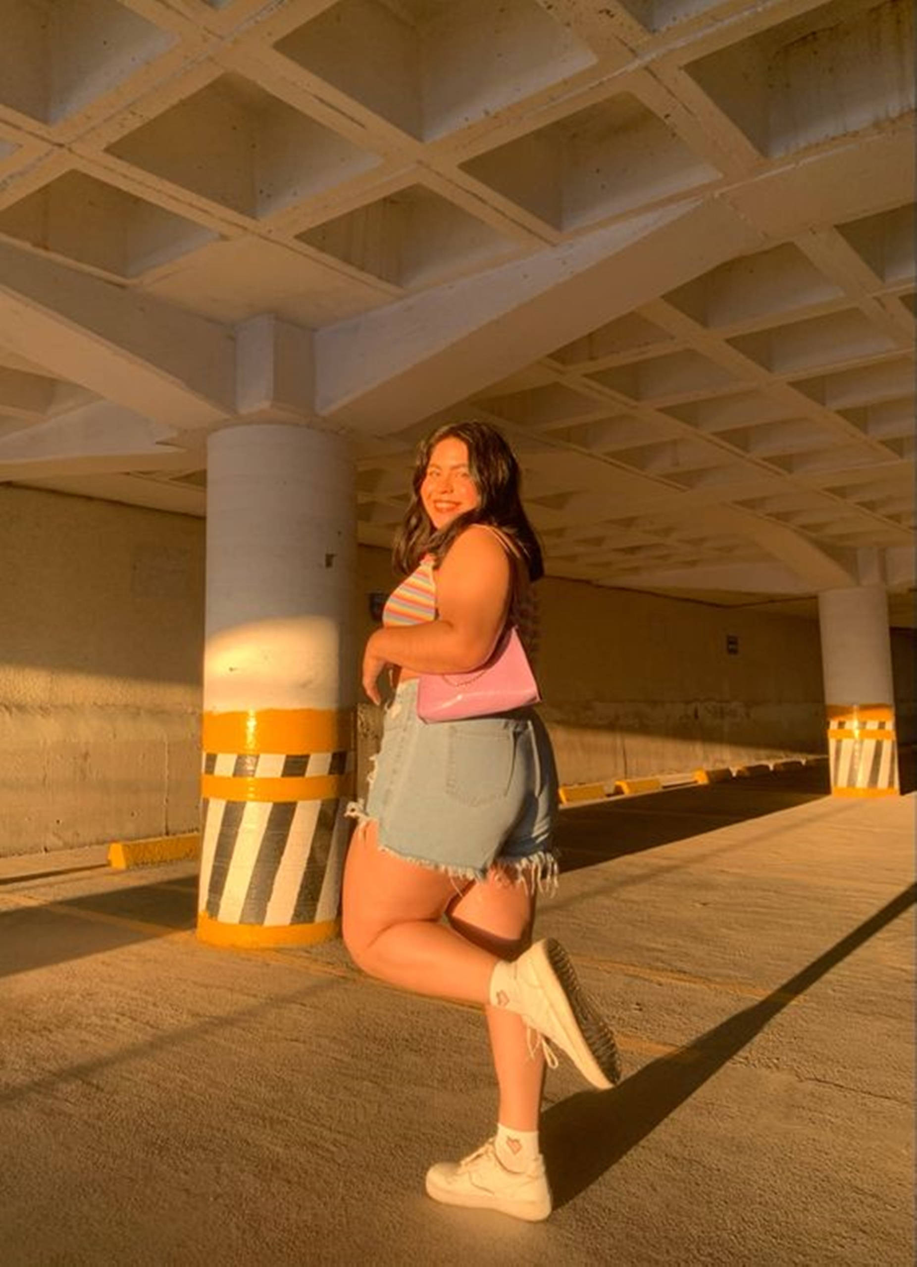 chubby teen, concrete overpass, golden sunlight, Full HD Phone Wallpaper
