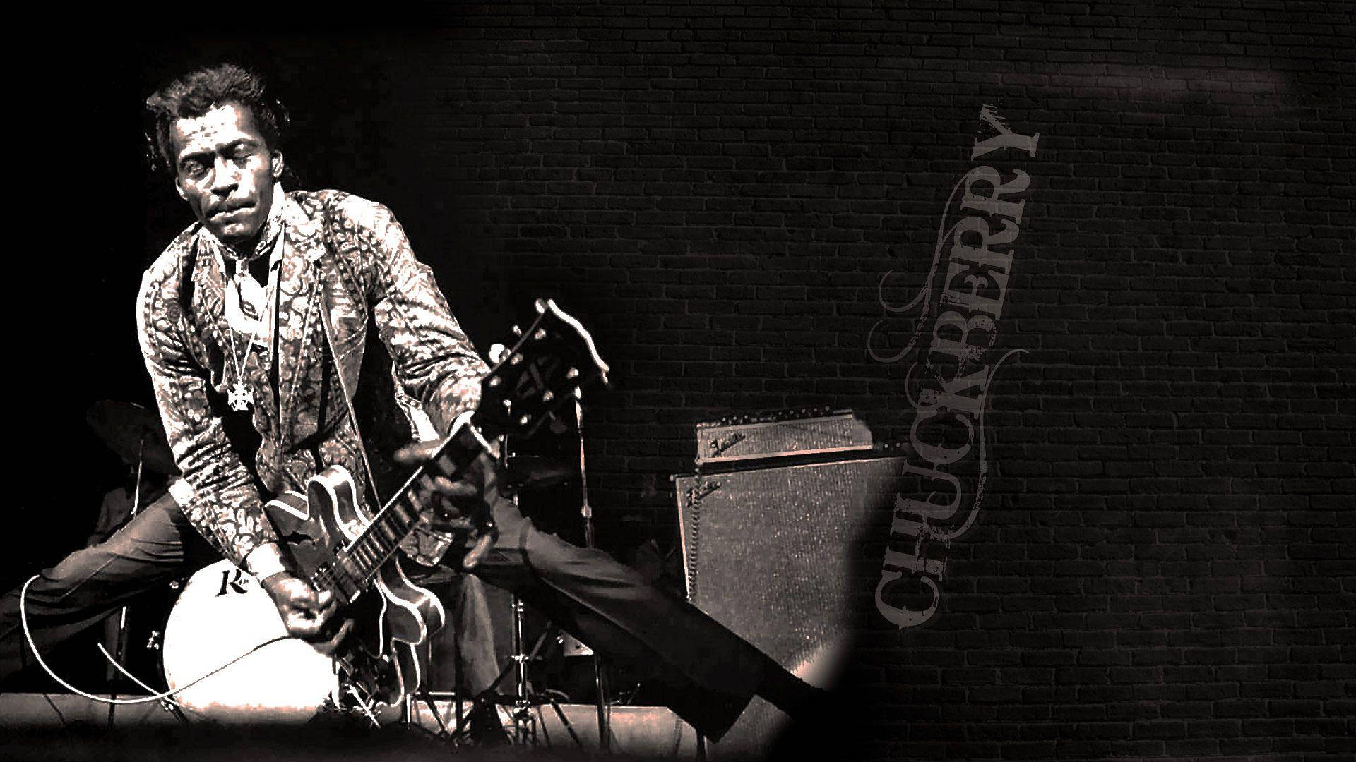 Chuck Berry, electric guitar, stage, Full HD Desktop Wallpaper