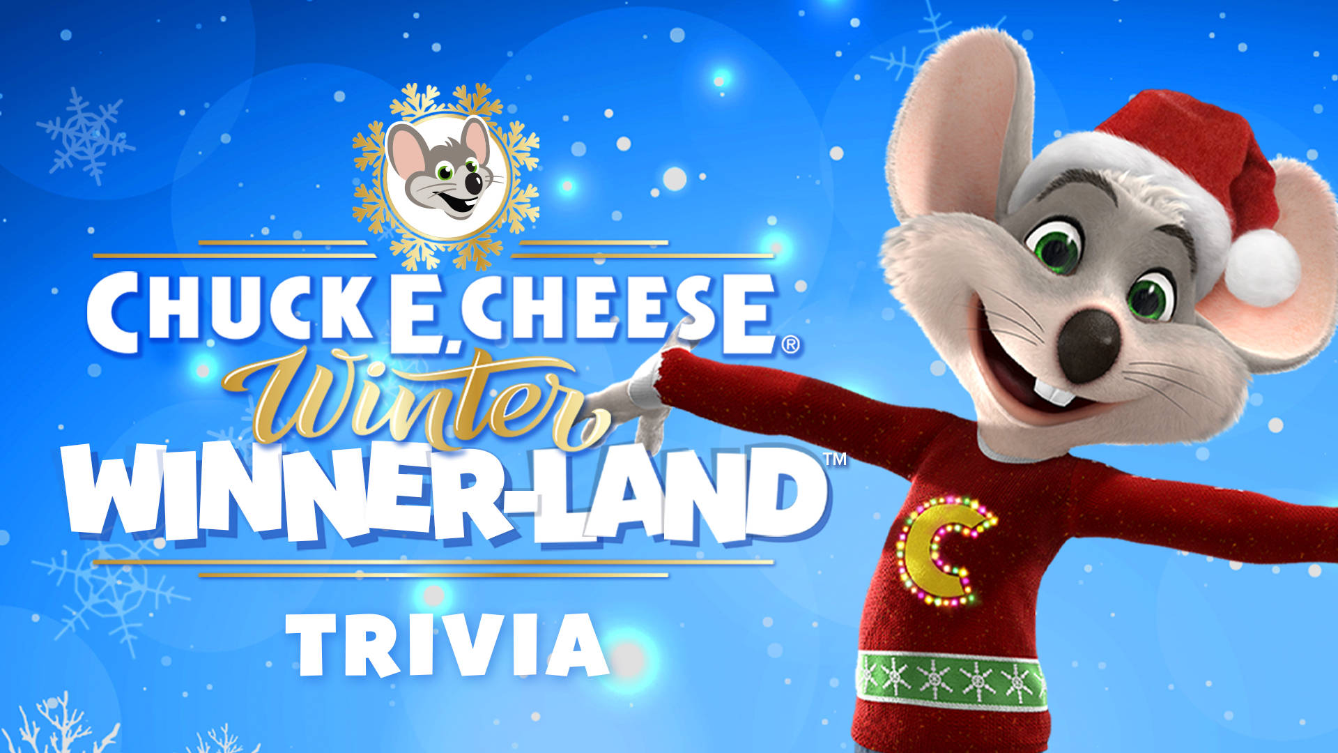 Chuck E Cheese, red holiday sweater, Santa hat, Full HD Desktop Wallpaper