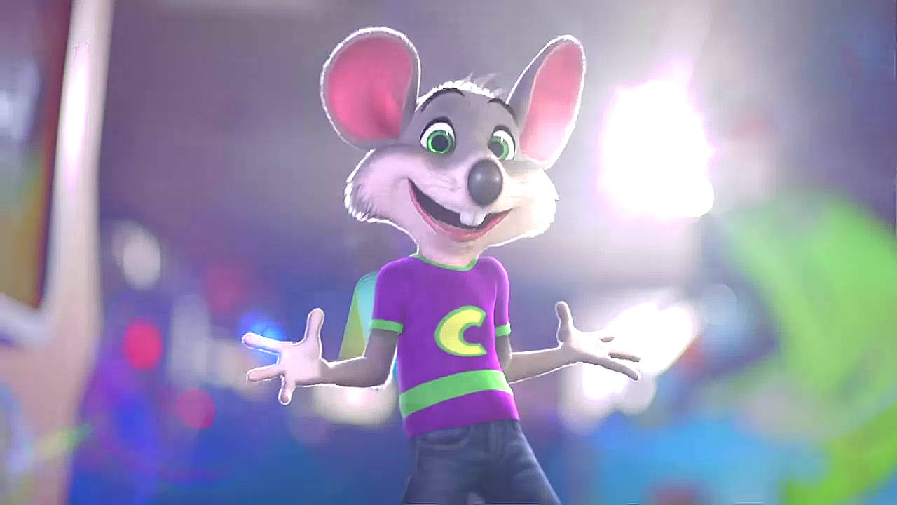 Chuck E Cheese, purple shirt, green 'C', HD Desktop Wallpaper