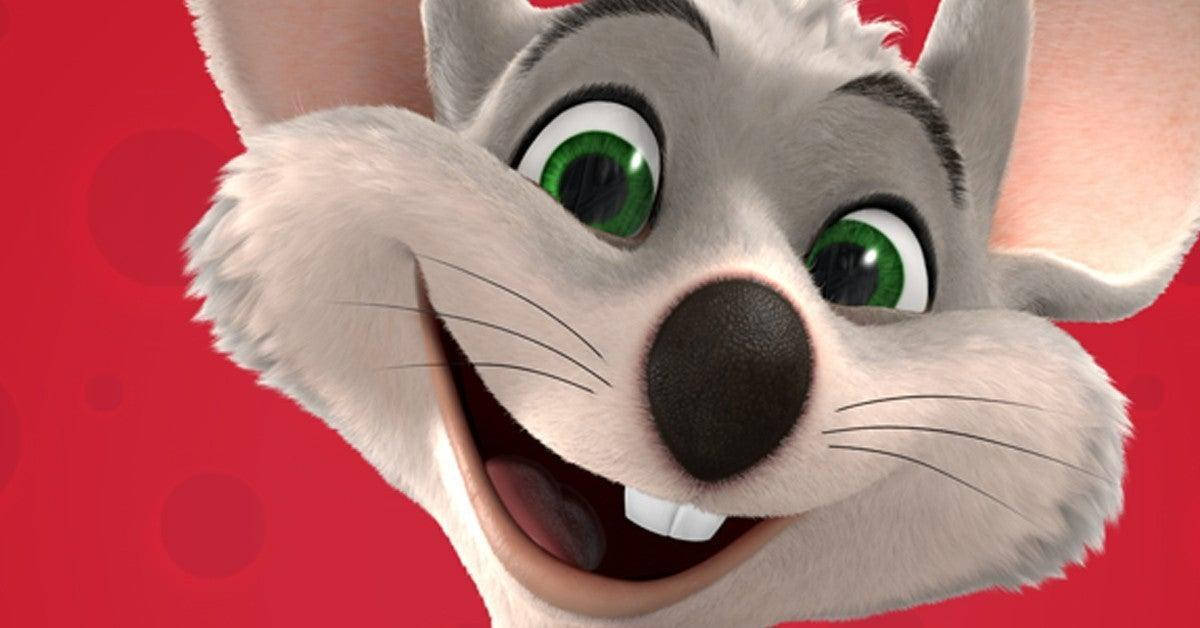 Chuck E Cheese, gray mouse, bright green eyes, SD Desktop Wallpaper