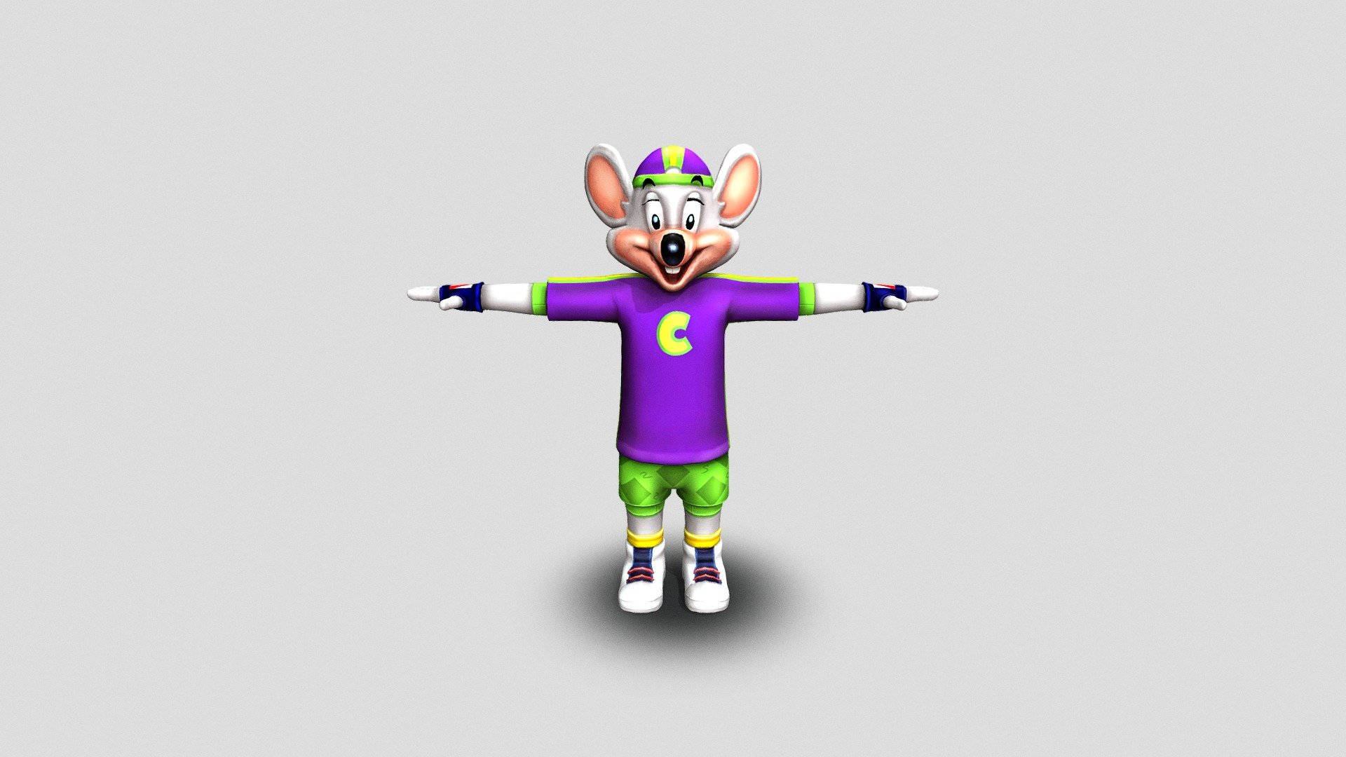 Chuck E Cheese, cartoon mouse, purple jersey, Full HD Desktop Wallpaper