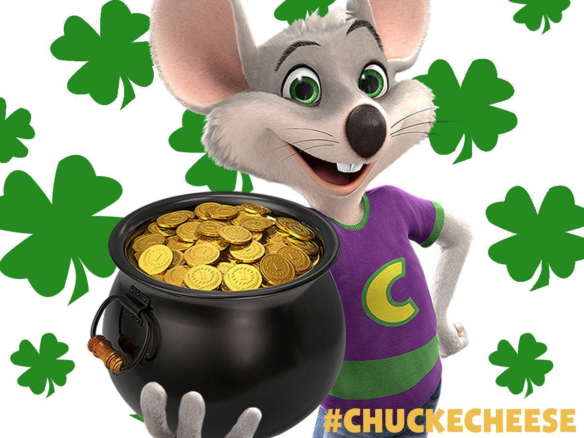 Chuck E Cheese, gold coins, purple shirt, SD Desktop Wallpaper