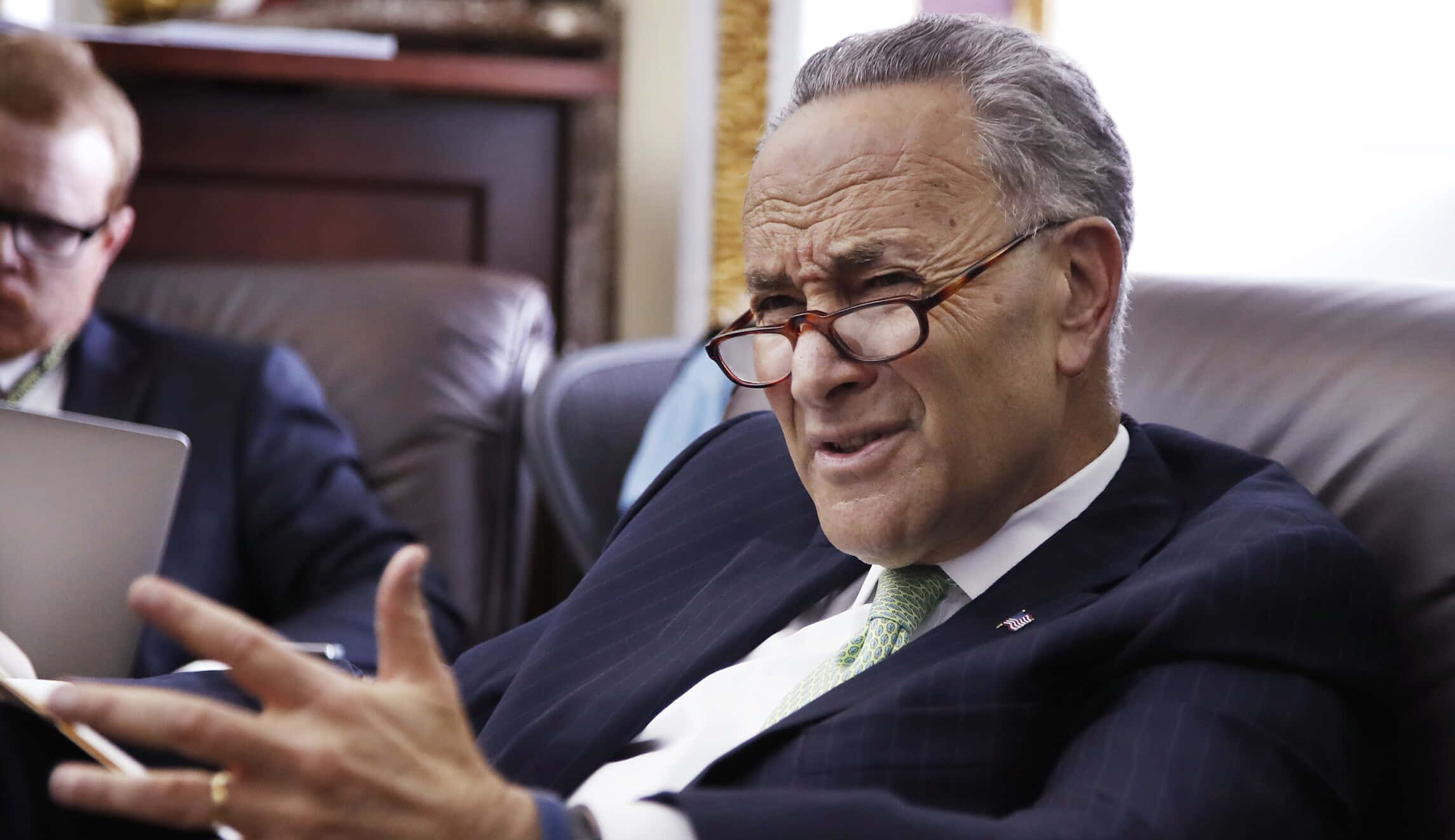 Chuck Schumer, leather chair, office meeting, Full HD Desktop Wallpaper