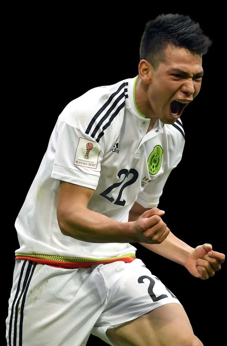 Chucky Lozano, white jersey, number 22, SD Phone Wallpaper