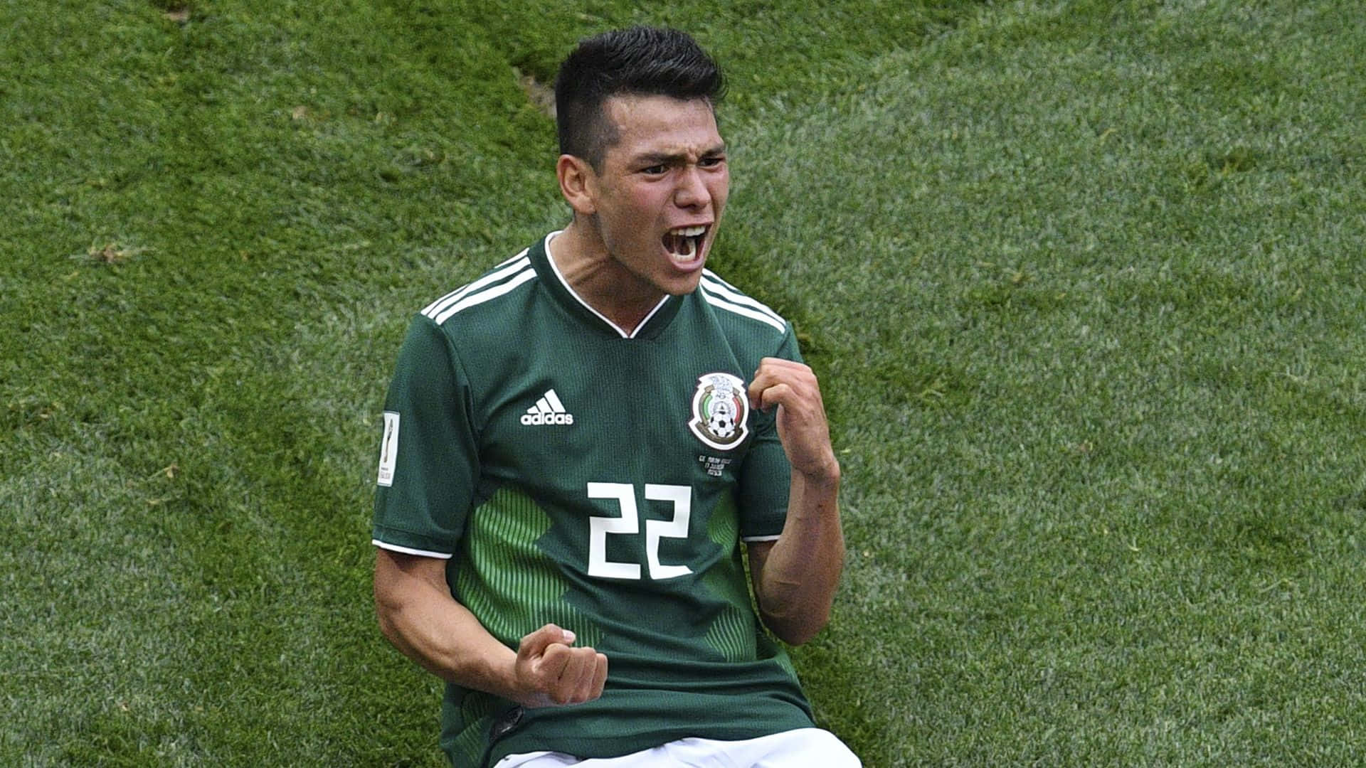 Chucky Lozano, green jersey, number 22, Full HD Desktop Wallpaper