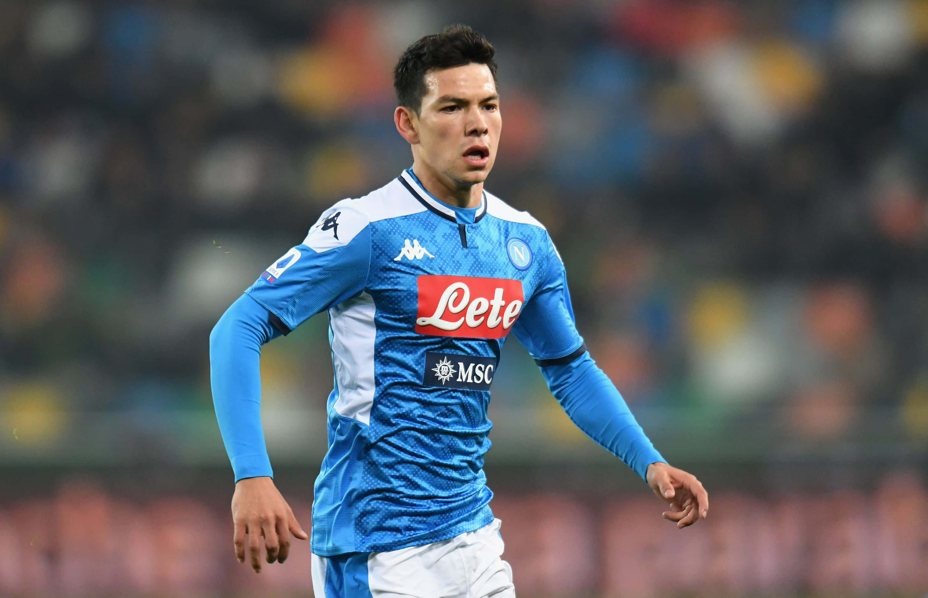 Chucky Lozano, blue Napoli jersey, stadium field, 2K Desktop Wallpaper