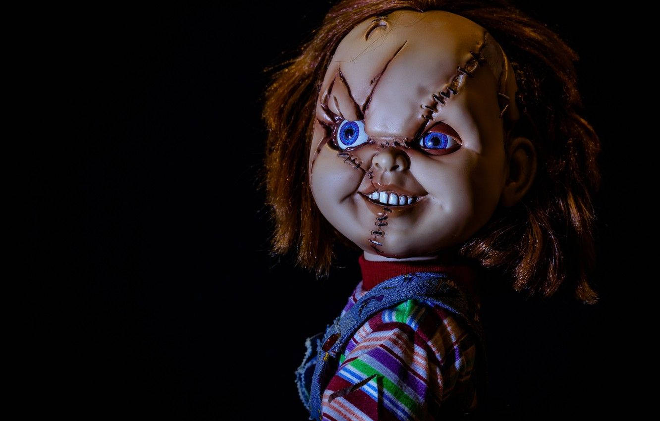 Chucky, stitched scars, blue eyes, HD Desktop Wallpaper