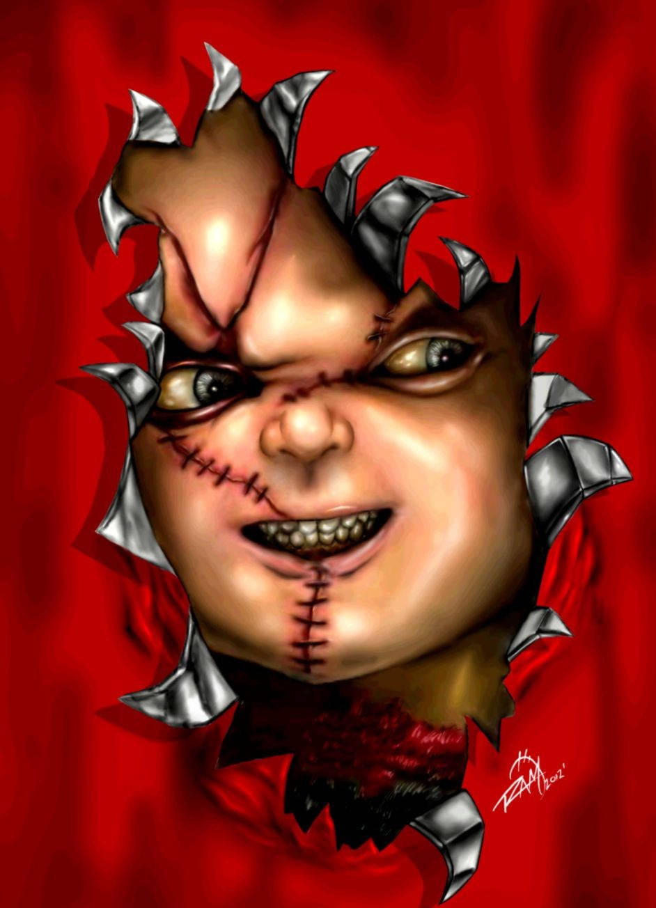 Chucky, stitches, demonic face, HD Phone Wallpaper