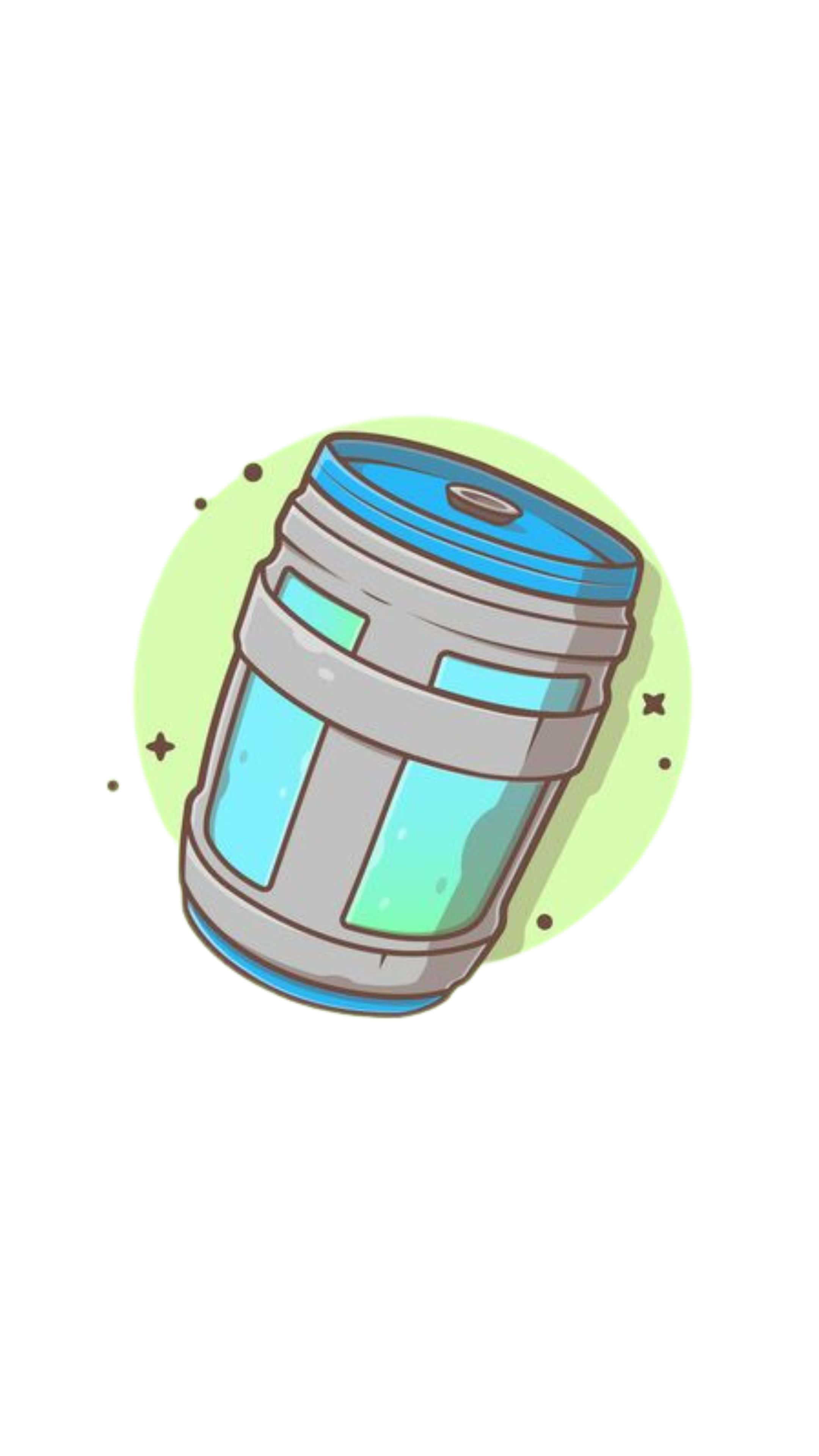 Cartoon Chug Jug, blue lid, gray body, 4K Phone Wallpaper