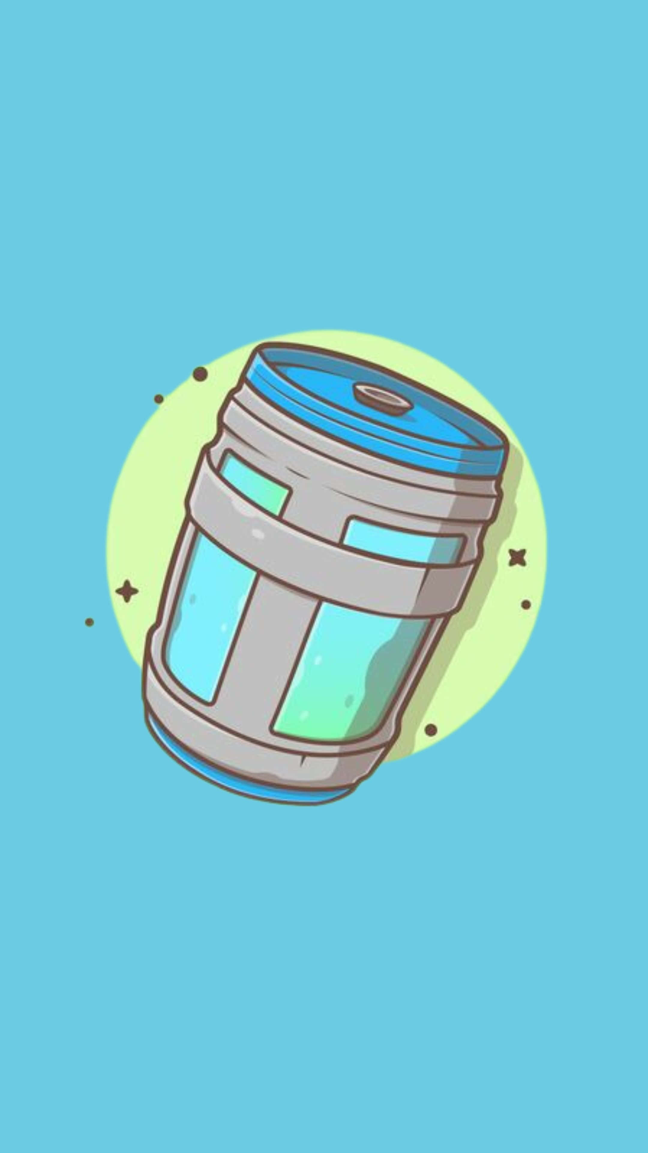 Cartoon Chug Jug, blue lid, gray straps, 4K Phone Wallpaper