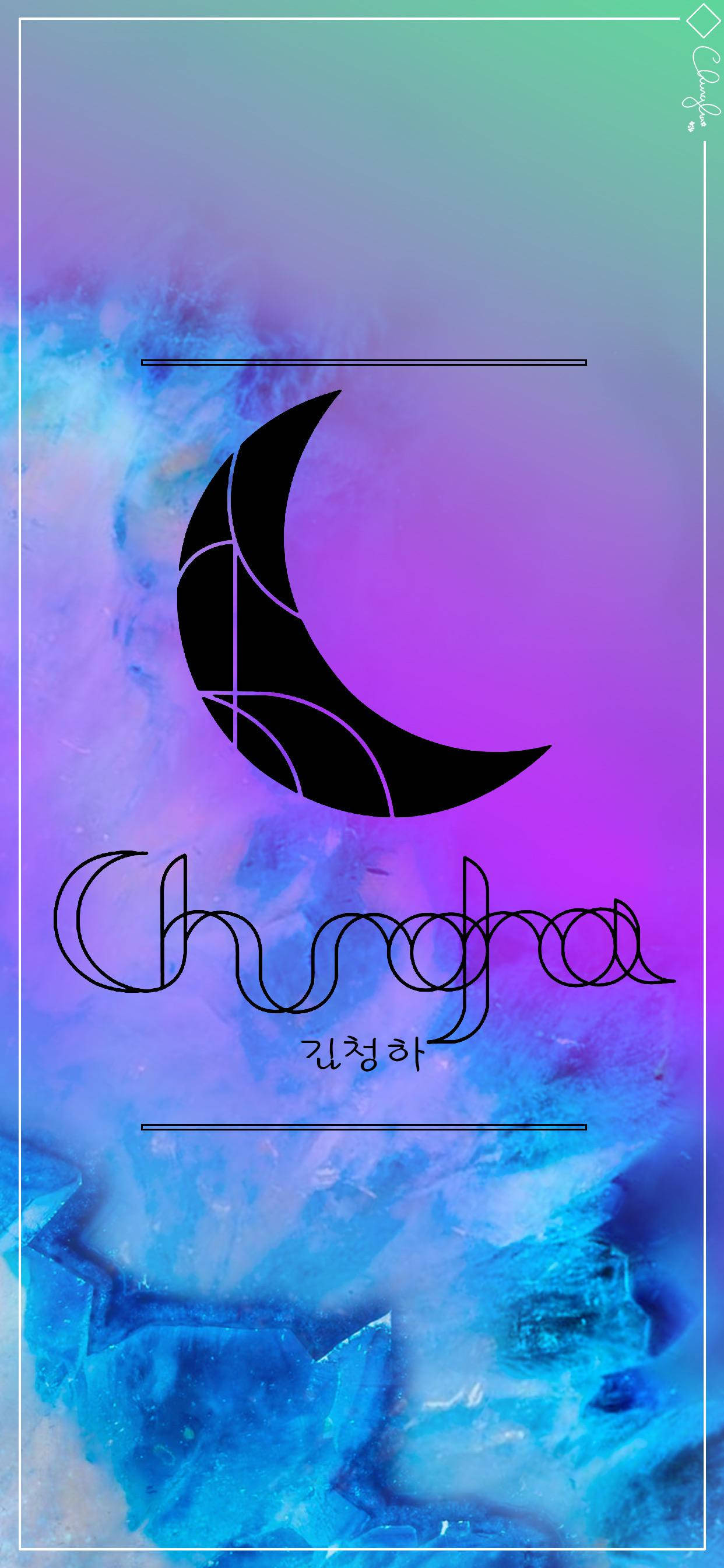 Chungha, moon logo, crescent moon, 2K Phone Wallpaper