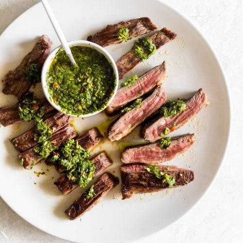 Churrasco, chimichurri sauce, medium-rare steak, SD Desktop Wallpaper