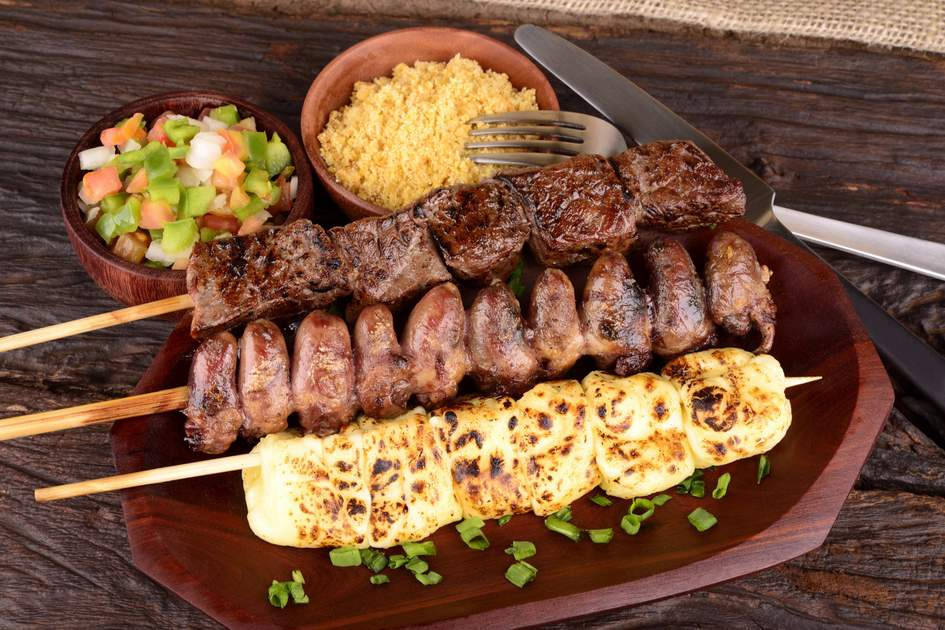Churrasco, skewers, pineapple, SD Desktop Wallpaper