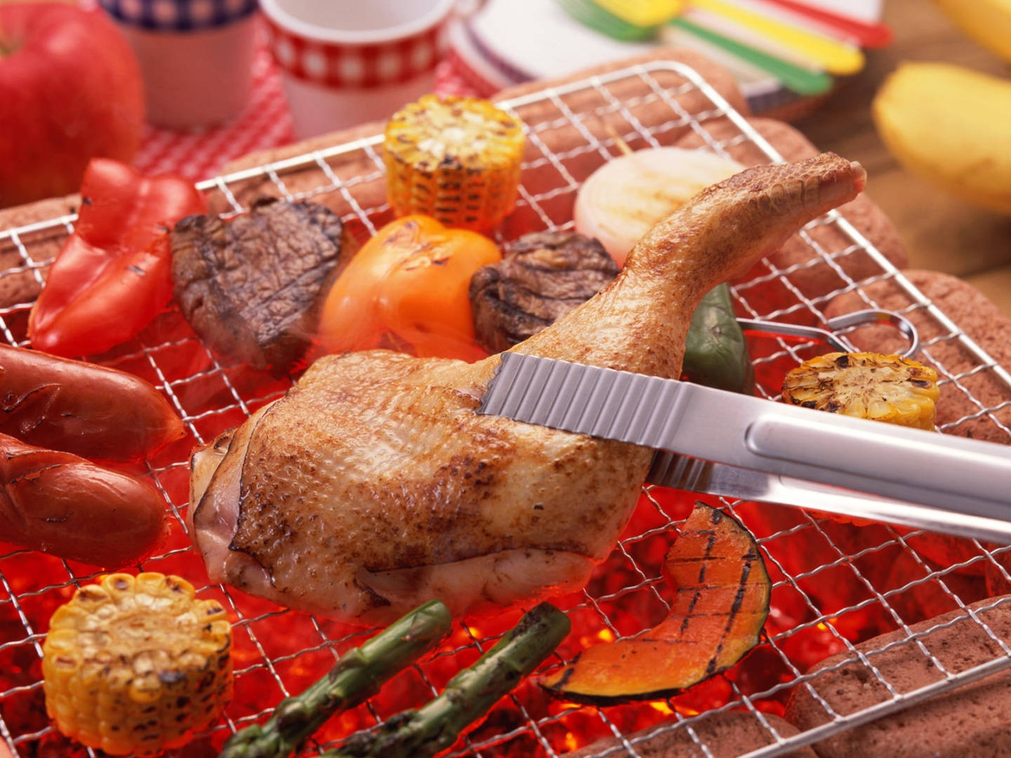 Churrasco Chicken, charcoal grill, grilled chicken leg, HD Desktop Wallpaper