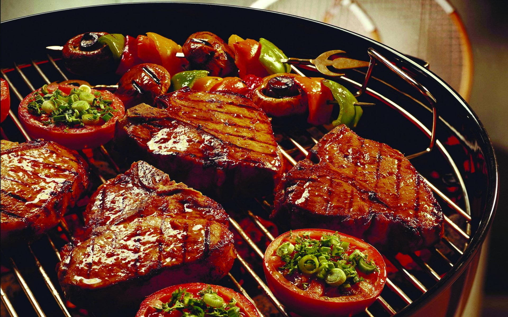 Churrasco, grill, steak, Full HD Desktop Wallpaper