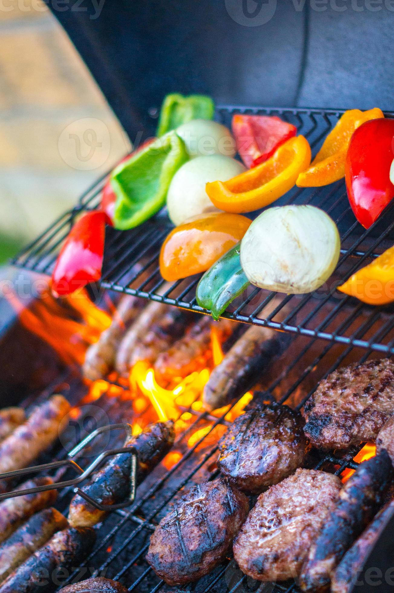 Churrasco, black grill grate, bright orange flames, Full HD Phone Wallpaper