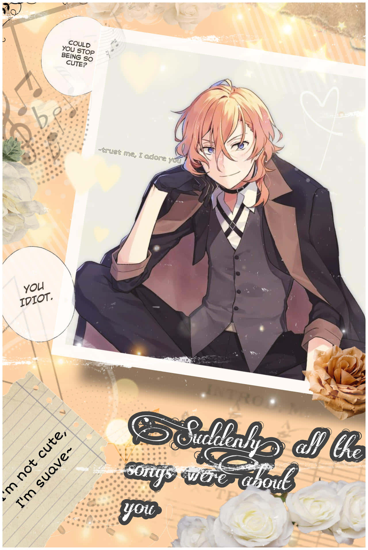 Chuuya Nakahara, orange hair, smirk, HD Phone Wallpaper