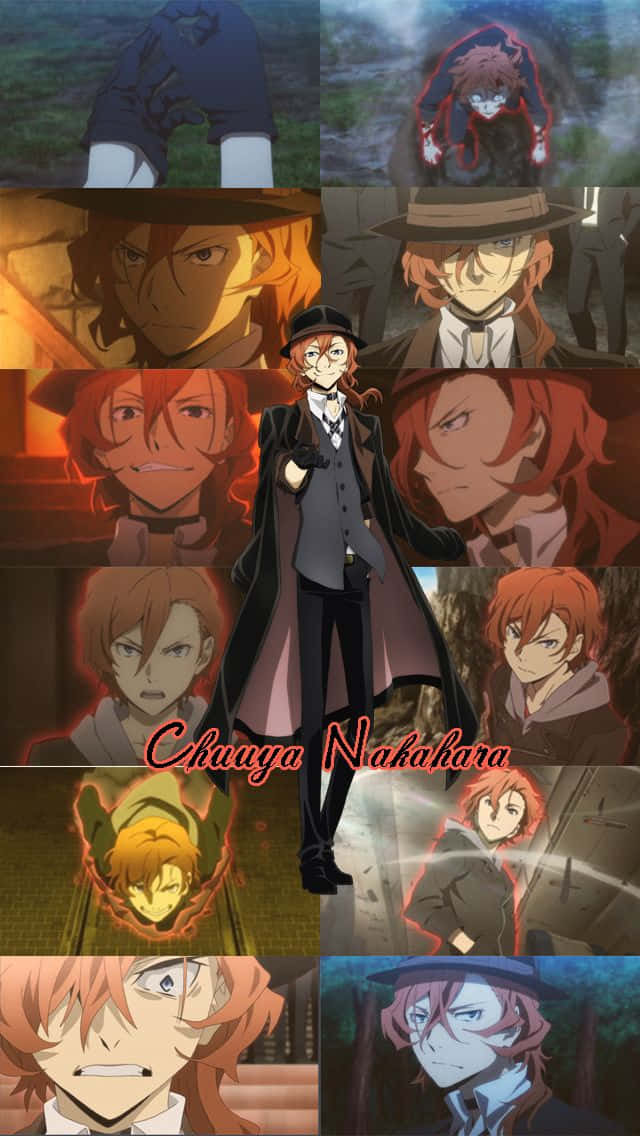 Chuya Nakahara, anime character, dramatic poses, SD Phone Wallpaper
