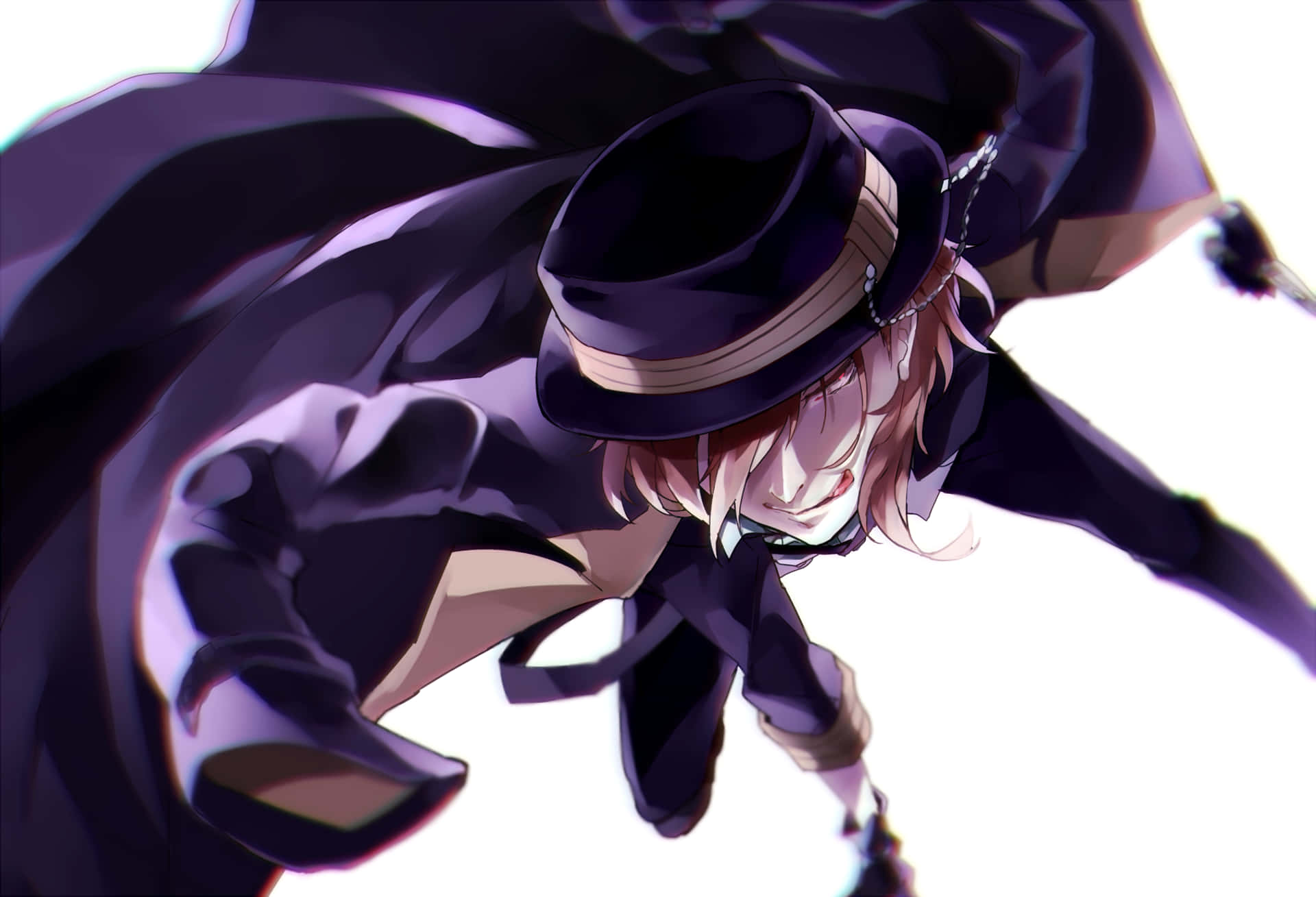 Chuya Nakahara, dark coat, hat, Full HD Desktop Wallpaper