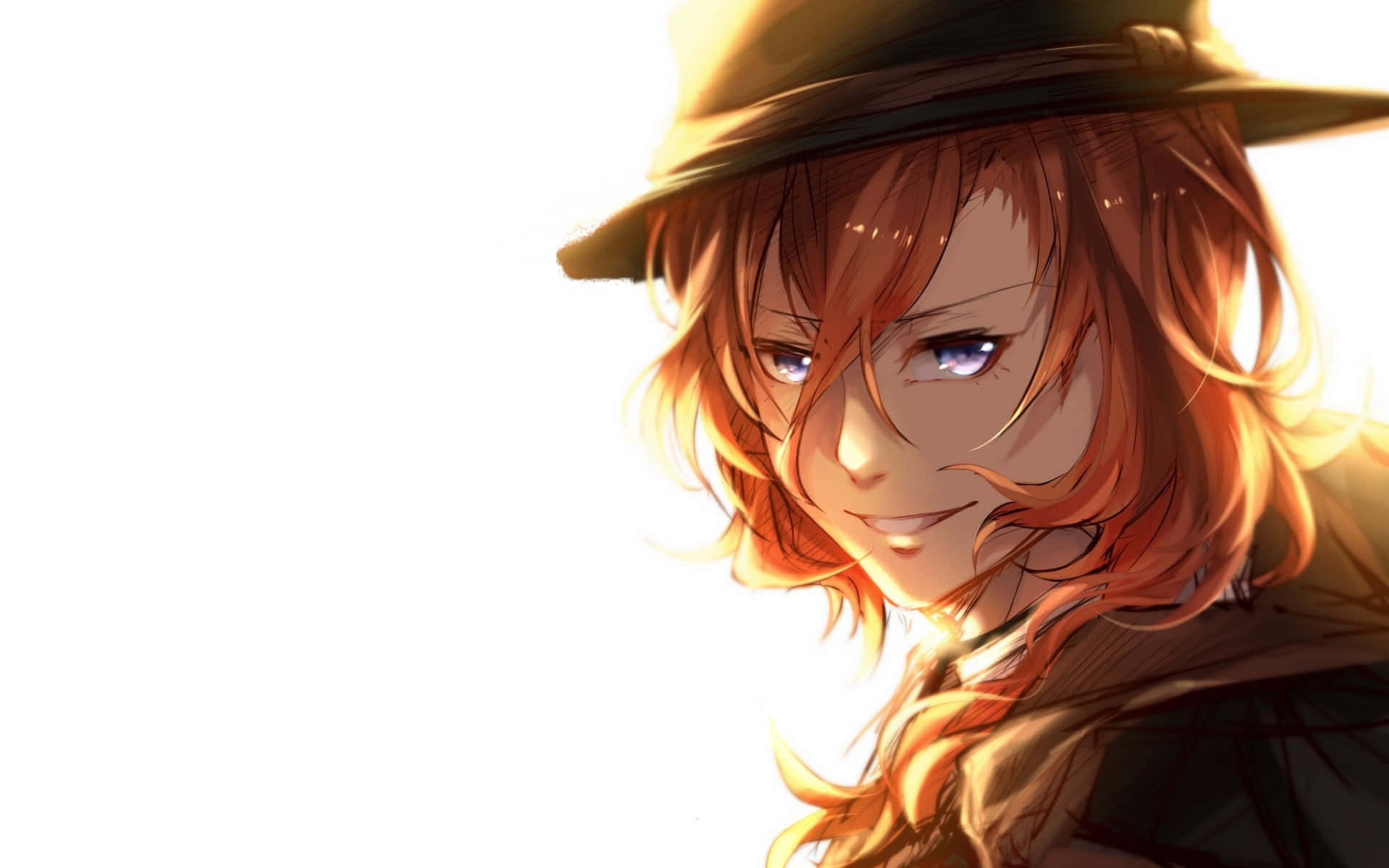 Chuya Nakahara, orange hair, hat, Full HD Desktop Wallpaper