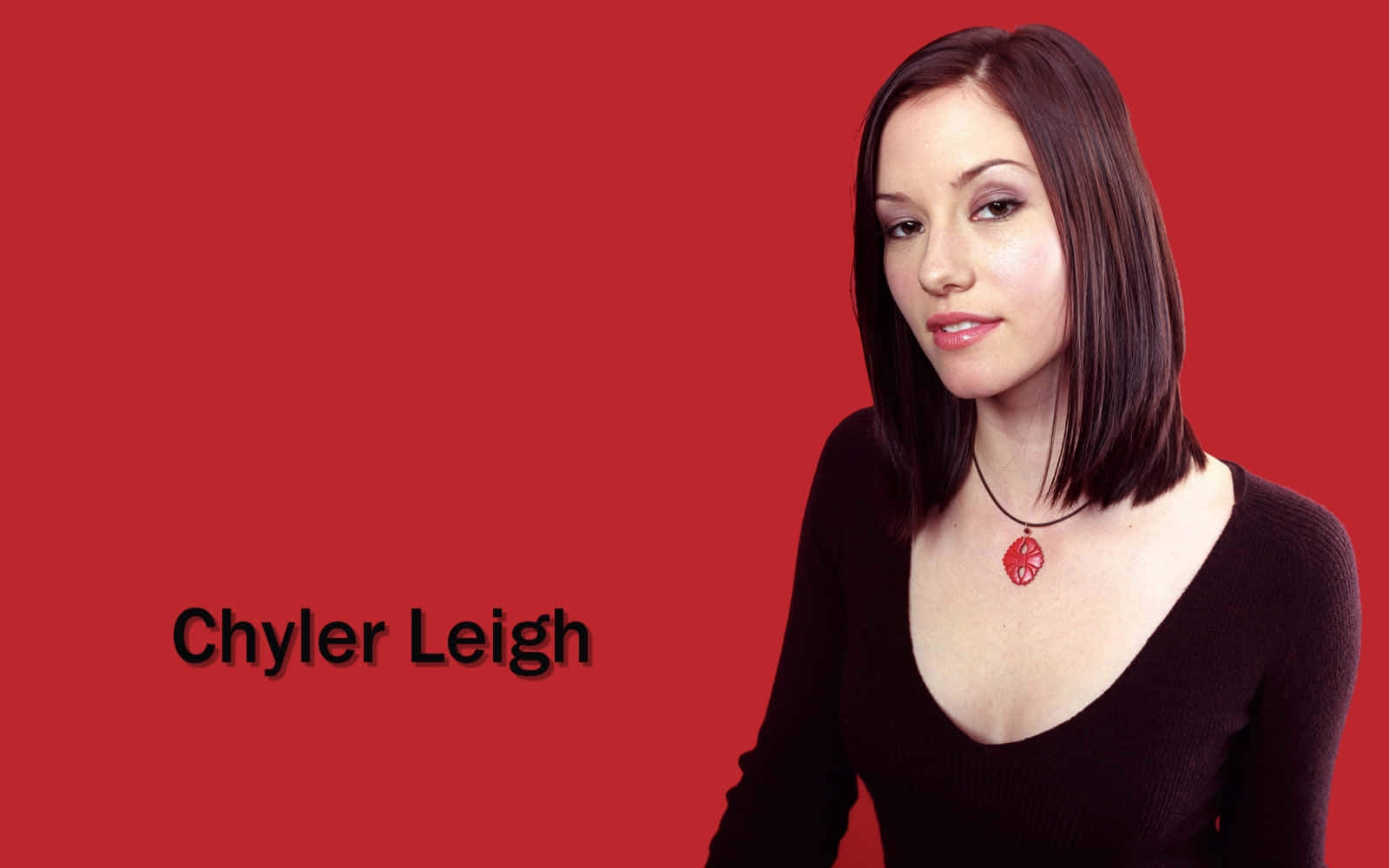 Chyler Leigh, red dress, red pendant, HD Desktop Wallpaper