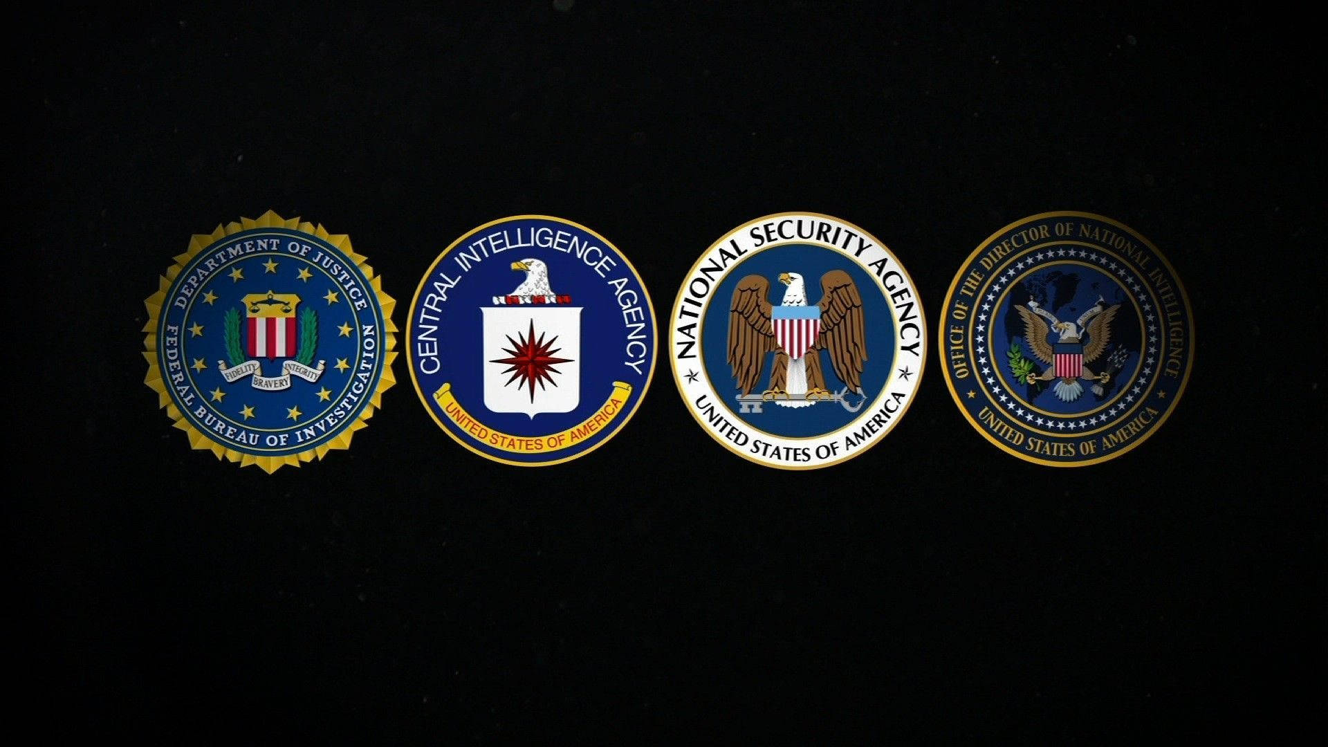 Cia Logo, U.S. intelligence agency seals, black background, Full HD Desktop Wallpaper