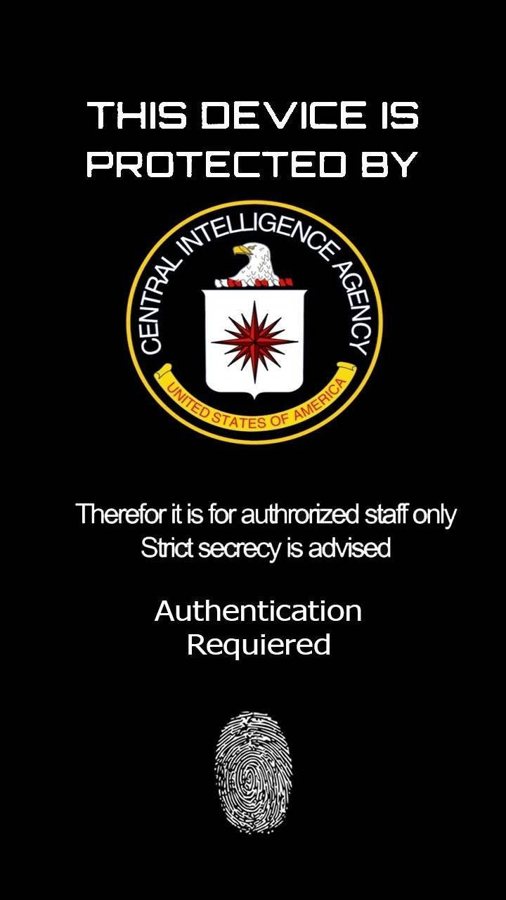 CIA logo, black screen, white text, HD Phone Wallpaper