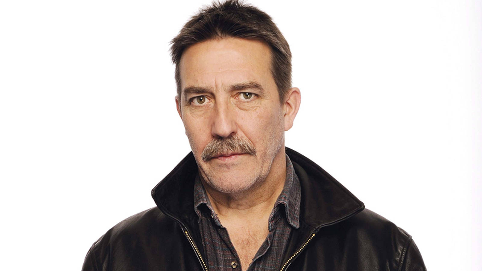 Ciarán Hinds, black leather jacket, mustache, HD Desktop Wallpaper