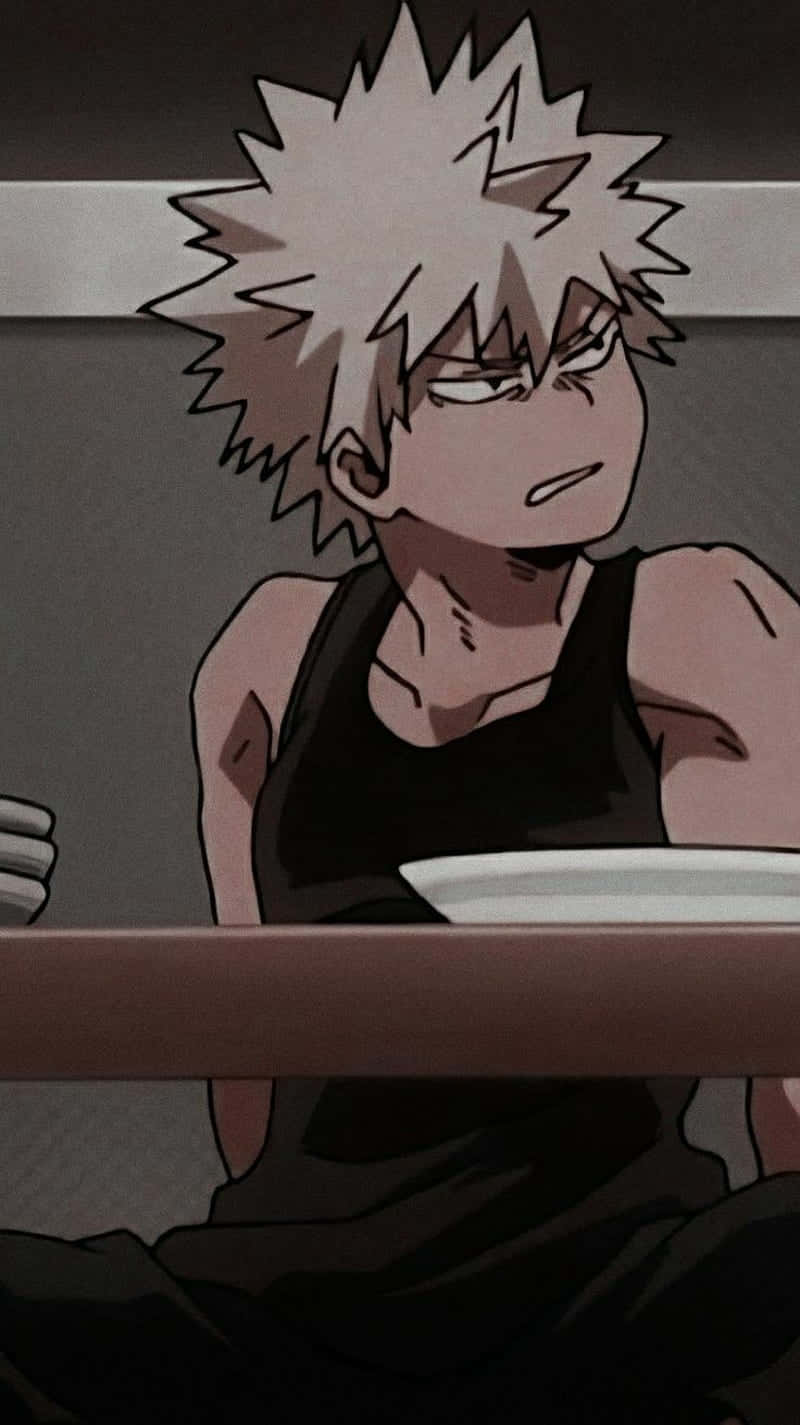 Cid Kagenou, spiky-haired anime boy, black tank top, HD Phone Wallpaper