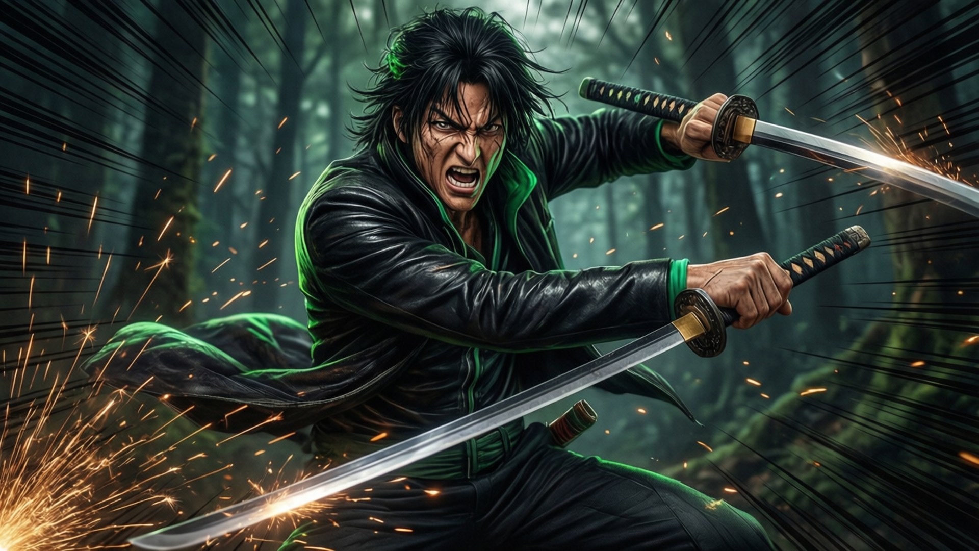 Cid Kagenou, dual swords, action, Full HD Desktop Wallpaper