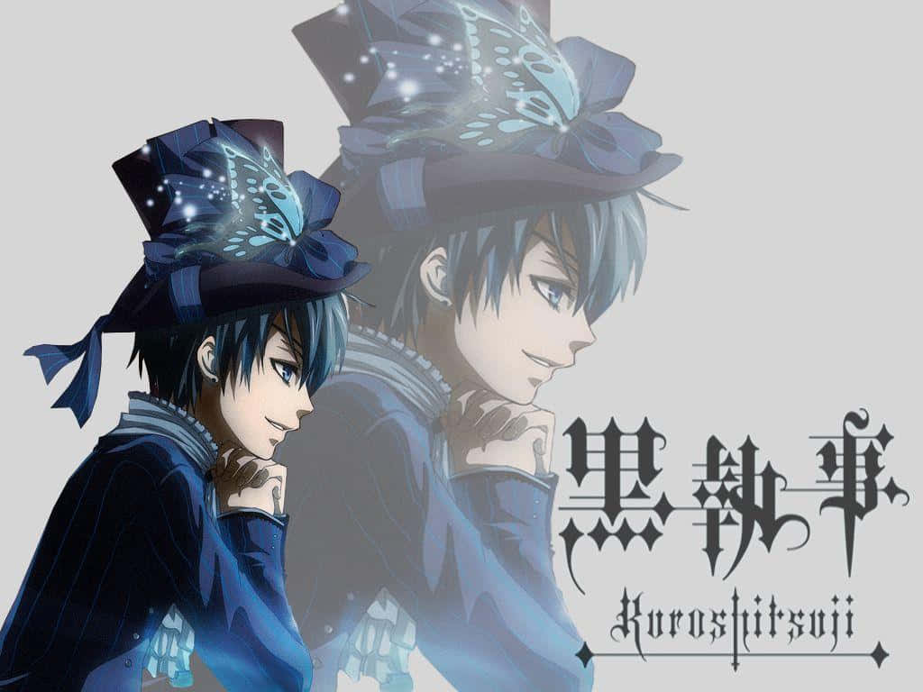 Ciel Phantomhive, blue hair, top hat, SD Desktop Wallpaper