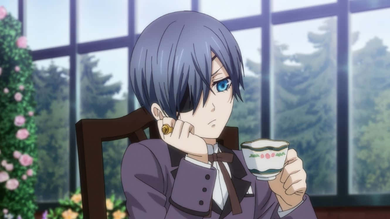 Ciel Phantomhive, blue-eyed, gray hair, HD Desktop Wallpaper