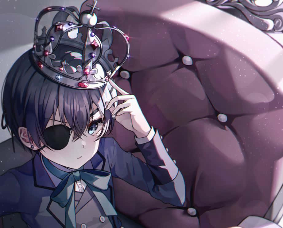 Ciel Phantomhive, one eye patch, jeweled crown, SD Desktop Wallpaper