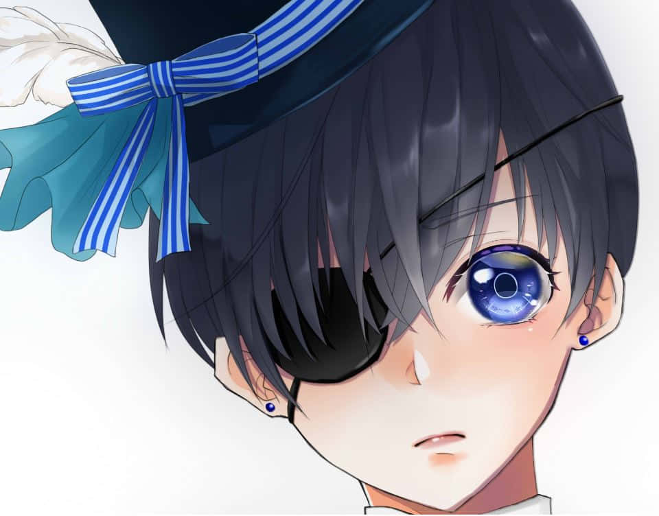 Ciel Phantomhive, top hat, blue ribbon, SD Desktop Wallpaper